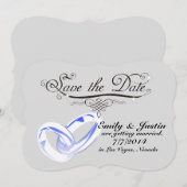 CRYSTALEN TROUWRIJST SAVE THE DATE KAARTEN (Voorkant / Achterkant)