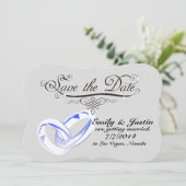 CRYSTALEN TROUWRIJST SAVE THE DATE KAARTEN (Staand voorkant)