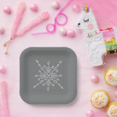 Crystalized Snowflake Papieren Bordje (Feest)