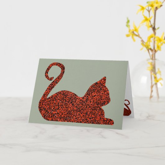 CrystalKatz Cat-Combo Aangepaste Wenskaarten Kaart (Gele Bloem)