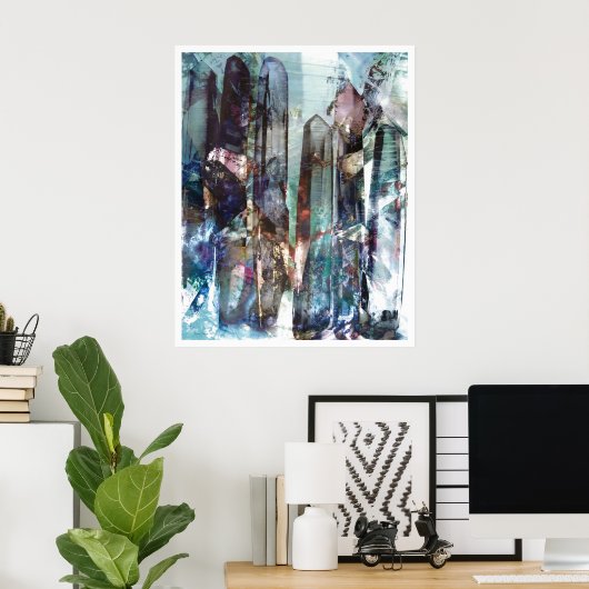 Crystalline Abstract 2 Poster (Thuiskantoor)