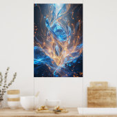 Crystalline Ascension: Digital Dreams Taking Fligh Poster (Keuken)