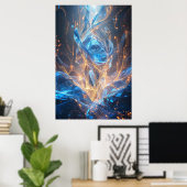 Crystalline Ascension: Digital Dreams Taking Fligh Poster (Thuiskantoor)
