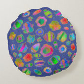 Crystalline Riverbed Winter Blue Rond Kussen (Achterkant)