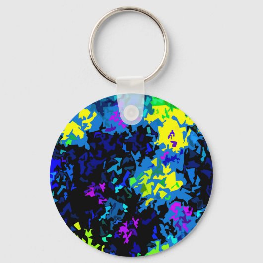 Crystallized Paint Splatter - Koel kleuren Sleutelhanger (Voorkant)