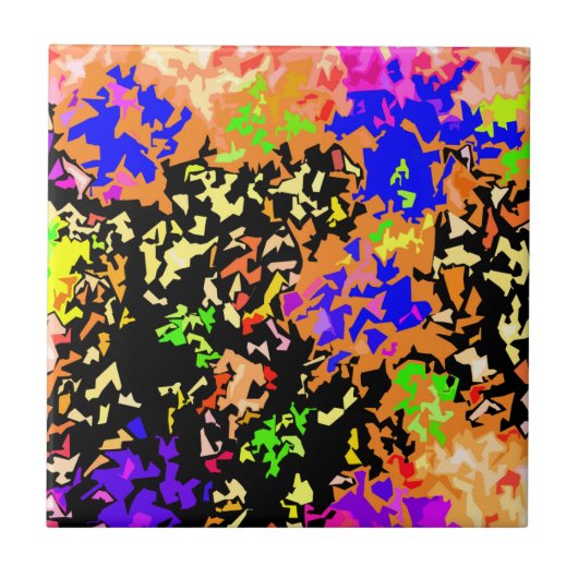Crystallized Verf Splatter - Warm Colors Tegeltje (Voorkant)