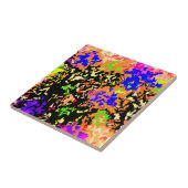Crystallized Verf Splatter - Warm Colors Tegeltje (Zijkant)