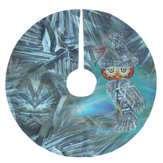 Crystallized Winter Mode Owl Tree Skirt Kerstboom Rok (Voorkant)