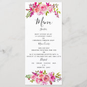 crystalPink Peach Rozen bruiloft menu SJABLOON (Achterkant)