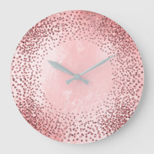 Crystals Confetti Glitter Glazen Roze Grote Klok