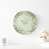 Crystals Confetti Glitter Grey Glass Mint Groen Grote Klok (Huis)