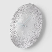 Crystals Confetti Glitter Grey Glass Silver Gray Grote Klok (Hoek)