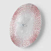 Crystals Confetti Glitter Roos Roze Zilver Grote Klok (Hoek)