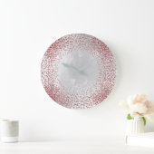 Crystals Confetti Glitter Roos Roze Zilver Grote Klok (Huis)