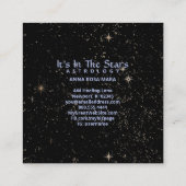 *~* Crystals Cosmos Astrology Stars Moon Vierkante Visitekaartje (Achterkant)