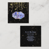 *~* Crystals Cosmos Astrology Stars Moon Vierkante Visitekaartje (Voorkant / Achterkant)