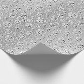 Crystals Diamond White Grey Silver Metallic Bridal Cadeaupapier (Hoek)