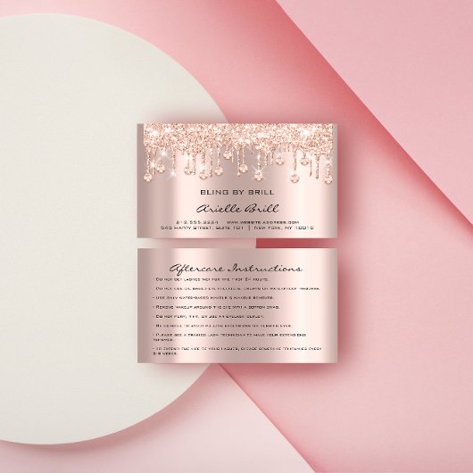 Crystals Drijft Roos Vonk Bling Aftercare Visitekaartje