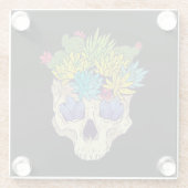 Crystals en Succulenten Glazen Onderzetter (Achterkant)