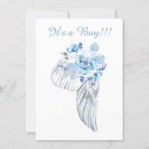 *~* Crystals Feathers Angel Wing Shower Invitation Kaart
