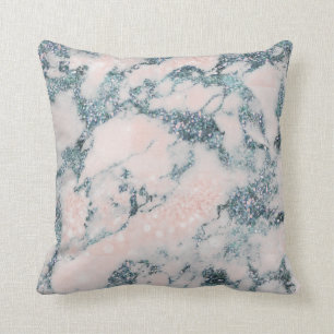 Crystals Glitter Peach White Blue Marmer Kussen
