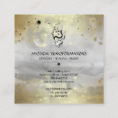 *~* Crystals Hand Snake Moon Magic Boho Gray Vierkante Visitekaartje (Achterkant)