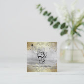 *~* Crystals Hand Snake Moon Magic Boho Gray Vierkante Visitekaartje (Staand voorkant)