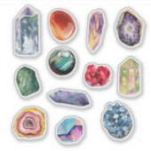 Crystals Healing Stones Sticker Set (Voorkant)