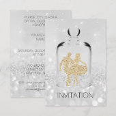 Crystals HoeDown Country Party Grey Gold Glitter Kaart (Voorkant / Achterkant)