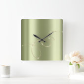 Crystals Mint Infinity Gold. Elegant Greenpeace Vierkante Klok (Huis)