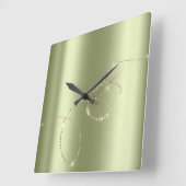 Crystals Mint Infinity Gold. Elegant Greenpeace Vierkante Klok (Hoek)