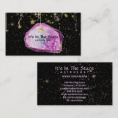 *~* Crystals Moon Cosmos Astrology Gold Stars Visitekaartje (Voorkant / Achterkant)