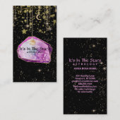 *~* Crystals Moon Gold Stars Cosmos Astrologie Visitekaartje (Voorkant / Achterkant)