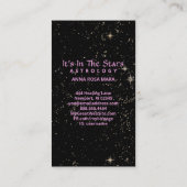 *~* Crystals Moon Gold Stars Cosmos Astrologie Visitekaartje (Achterkant)