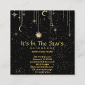 *~* Crystals Moon Sky Cosmos Astrology Vierkante Visitekaartje (Achterkant)