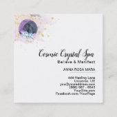 *~* Crystals Moon Sky Cosmos Stars Universe Vierkante Visitekaartje (Achterkant)