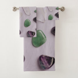 Crystals Pareltjes Energy Vibes Design Bad Handdoek