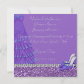 CRYSTALS Quinceanera INVITATIONS PAARS Kaart (Achterkant)