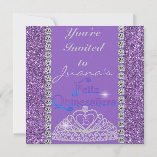 CRYSTALS Quinceanera INVITATIONS PAARS Kaart (Voorkant)