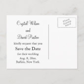 Crystal's Save the Date-ansichtkaart Aankondigingskaart (Achterkant)