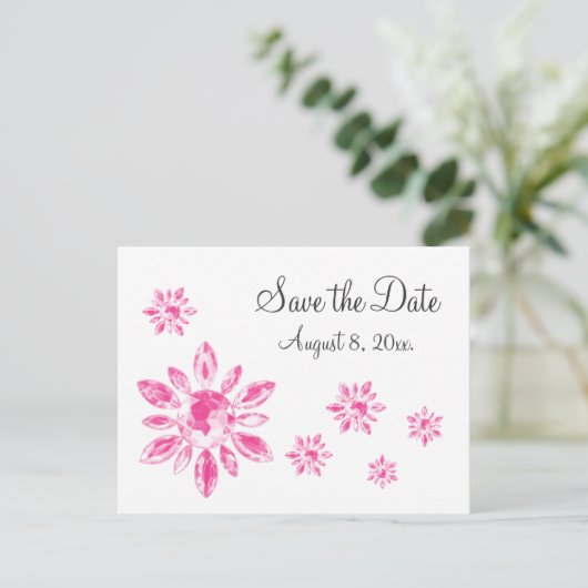 Crystal's Save the Date Briefkaart (Staand voorkant)