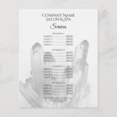 Crystals Spa Salon Services Menu (Voorkant)