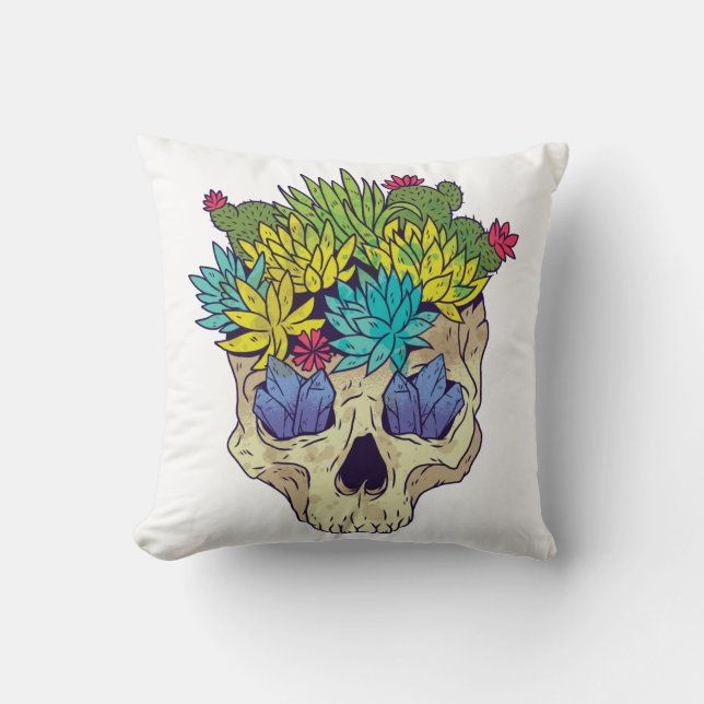 Crystals, Succulenten, op lichte achtergrond Kussen (Voorkant)