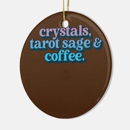 Crystals Tarot Sage en coffee Crystal Collector Keramisch Ornament (Links)
