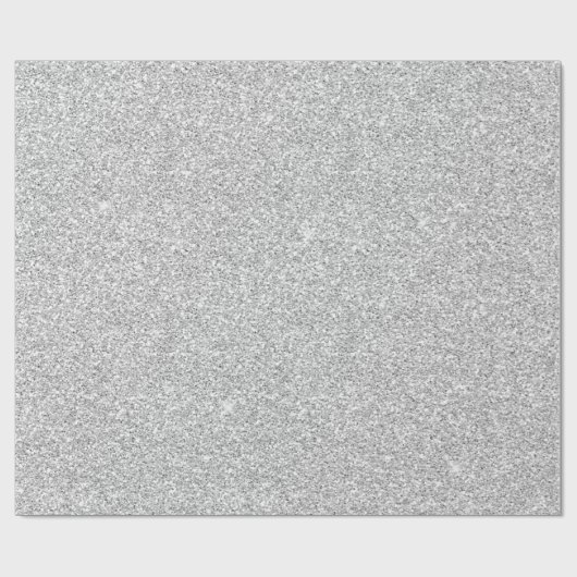 Crystals White Delicate Grey Silver Glitter Cadeaupapier (Vlak)