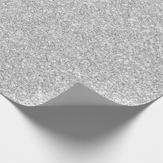 Crystals White Delicate Grey Silver Glitter Cadeaupapier (Hoek)
