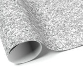 Crystals White Delicate Grey Silver Glitter Cadeaupapier (Rol Hoek)