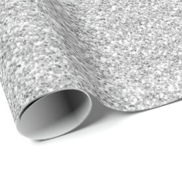 Crystals White Delicate Grey Silver Glitter Cadeaupapier