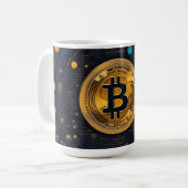 Crytpo - Bitcoin shirt - Maantijd AI Koffiemok (Voorkant links)