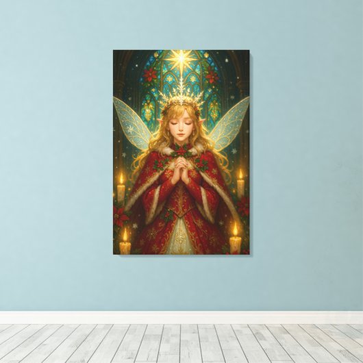 CS001_Charming Fairy - Christmas Edition #1 Canvas Afdruk (Insitu (Houten vloer))